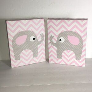 New Ellen Crimi Trent Baby Girl Wall Art Elephant